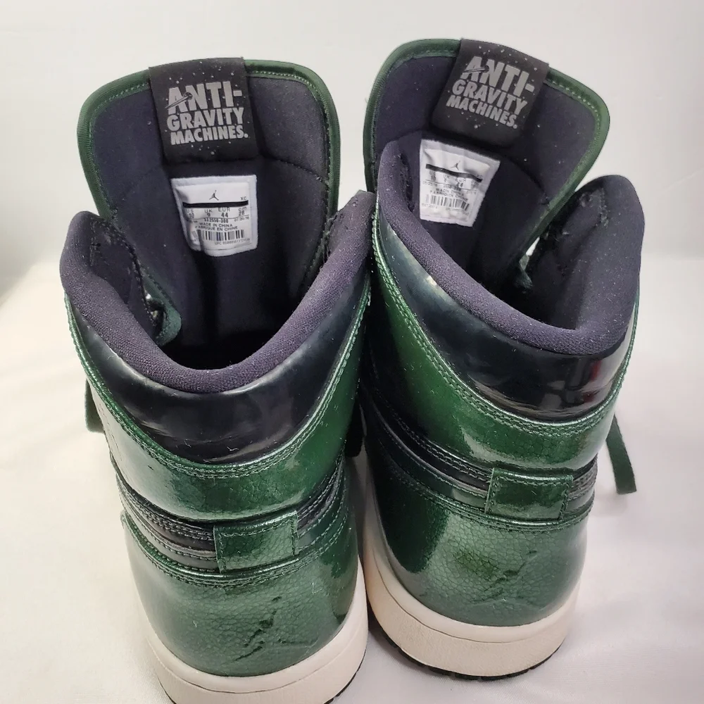 Size 10 Nike Air Jordan 1 Retro High Anti Gravity Grove Green Patent 332550-300 - Picture 11 of 16